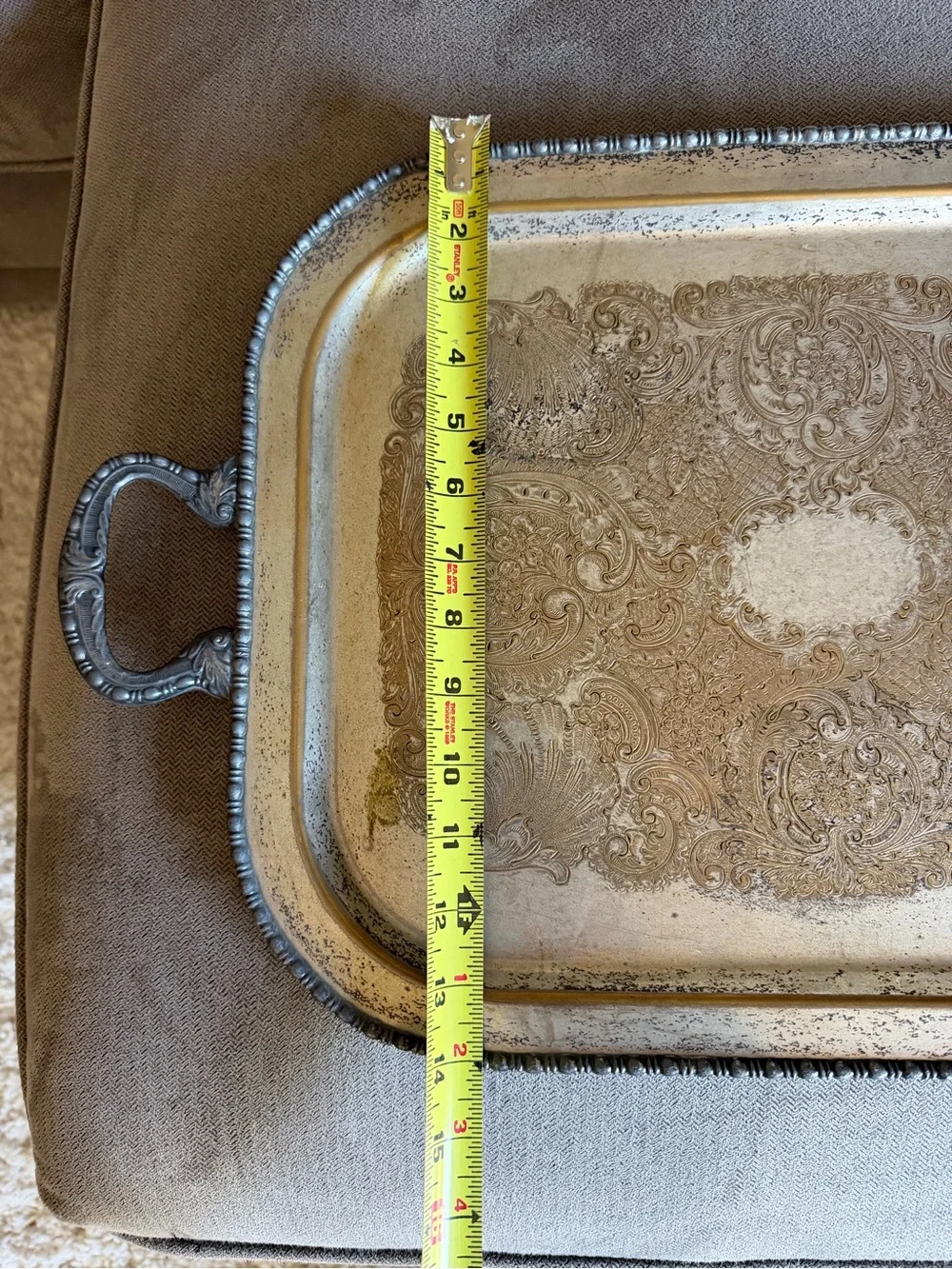 Vintage Sheffield  Silver Co. Silver on Copper Serving Tray